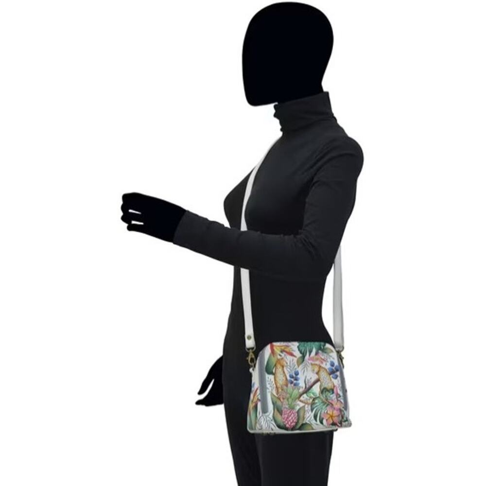 Anna by Anuschka, Bird Floral Hand-Painted Leather Bag. NWT